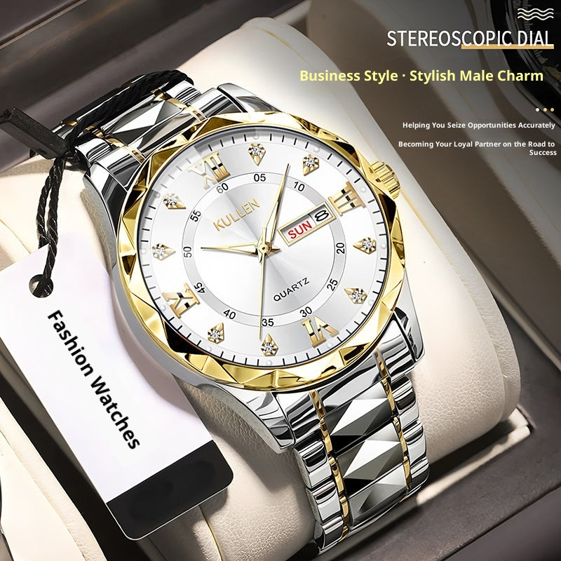 Waterproof Luminous Quartz Business Watch