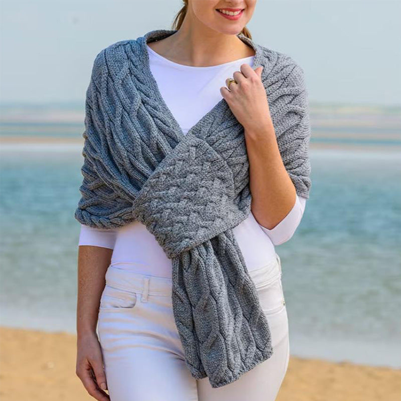 Fashionable femmes tricoté écharpe de châle