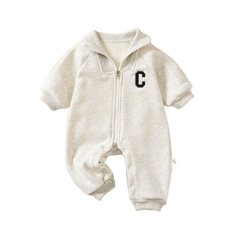 Style coréen Zippered C-Label à manches longues Onesie pour bébés