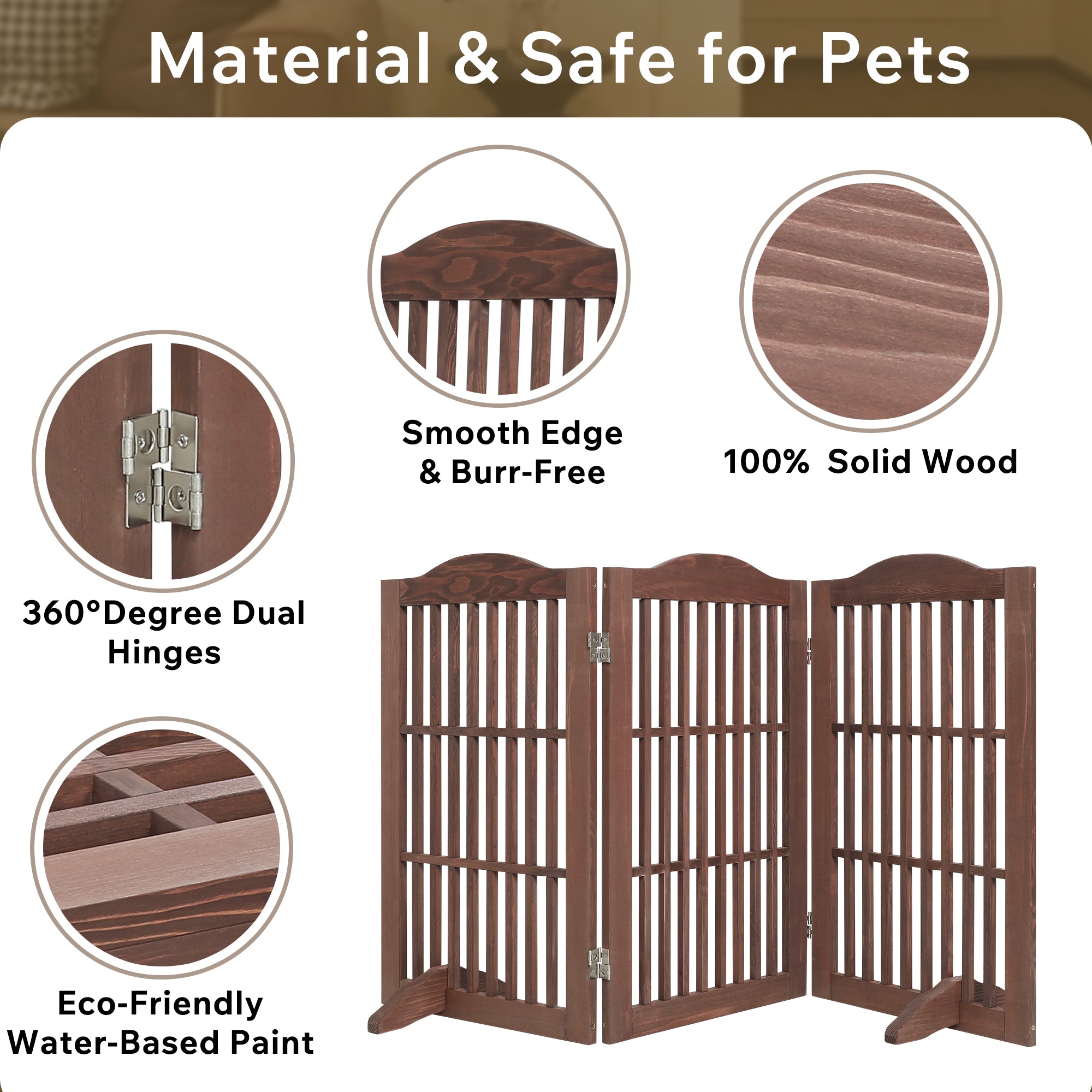 Porte pliable pour chiens en bois