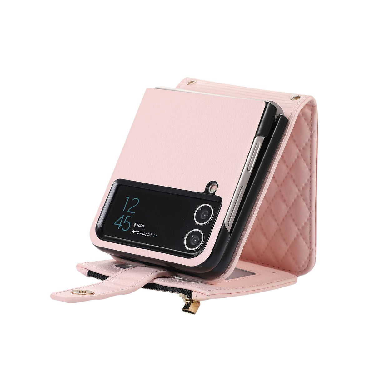 Étui en cuir plongeant sur une épaule couverture de téléphone zipper sac Flip