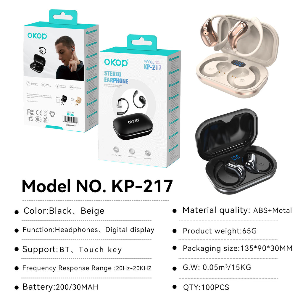 KP-217 Casque Bluetooth ouvert le plus vendu OWS Long Battery Life Sports-Ready Low- L