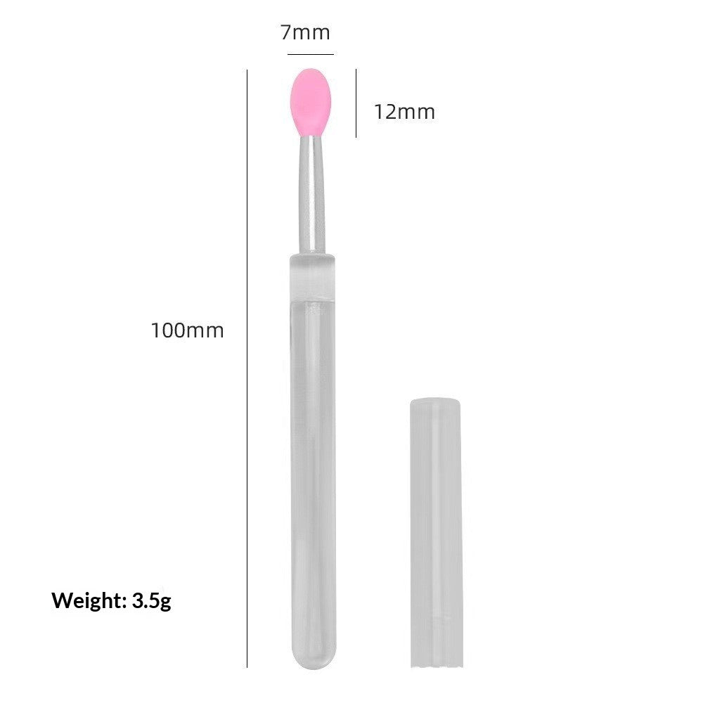 Portable Dust-Free Silicone Lip Brush with Lid