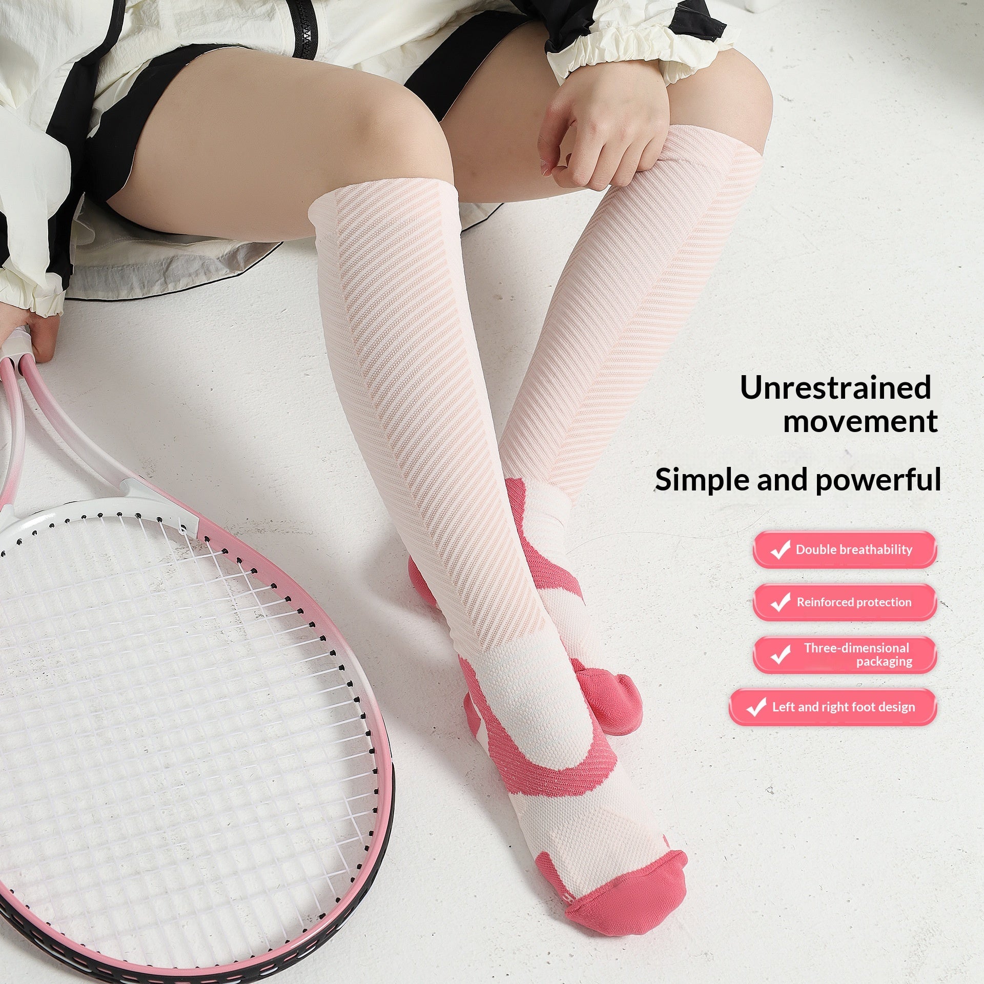Femmes Sports d'été Chaussettes longues stretch