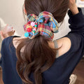 Attache à cheveux haute élasticité Plaid coloré