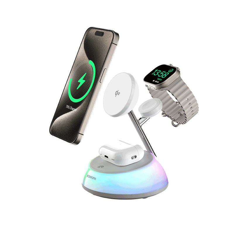 Chargeur de téléphone 4-en-1 sans fil magnétique multifonctionnel