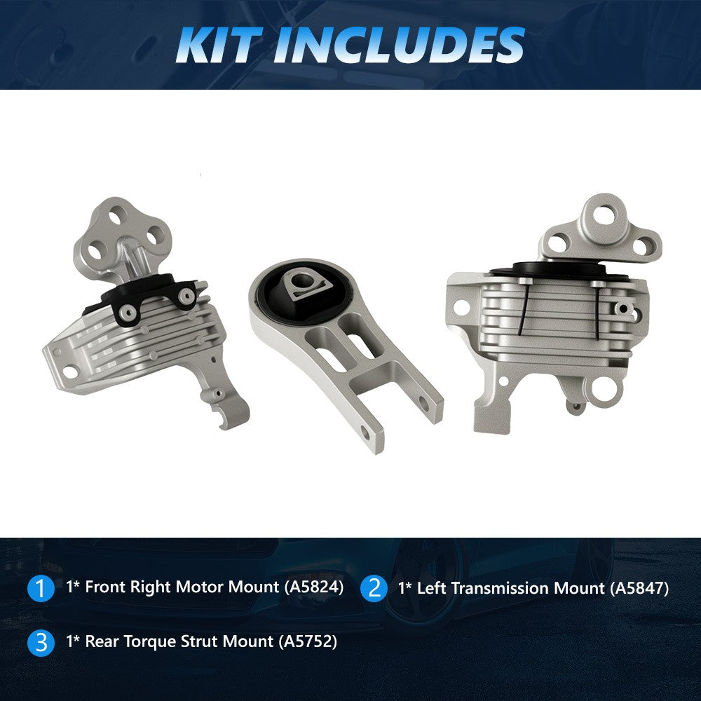 Moteur et montage trans 3PCS pour 14-19 - Cherokee profond 3.2L 15-17 Chrysler 200 3.6L AT
