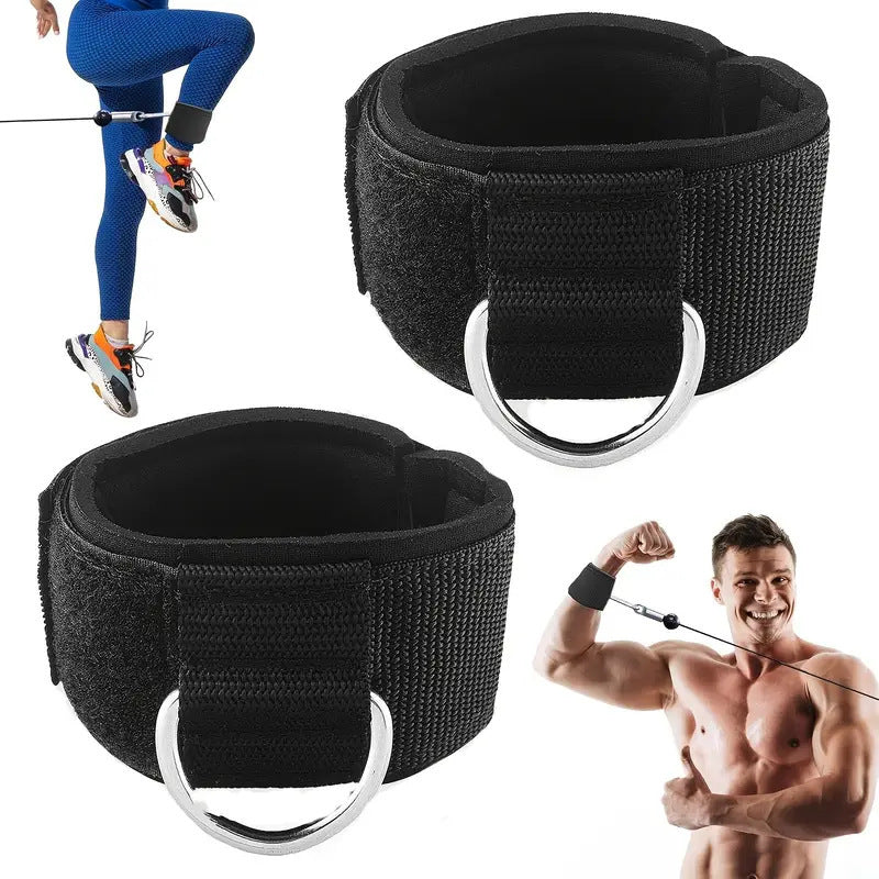 Bracelet de cheville avec un seul anneau D pour l'entraînement de la hanche et des jambes sur un rack de puissance