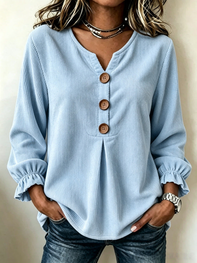 Blouse Corduroy à manches longues pour femmes
