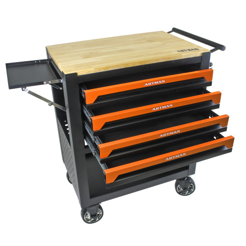 4 OUTILS MULTIFONCTIONNELS CARTONNÉS À ROUES ET À BOIS