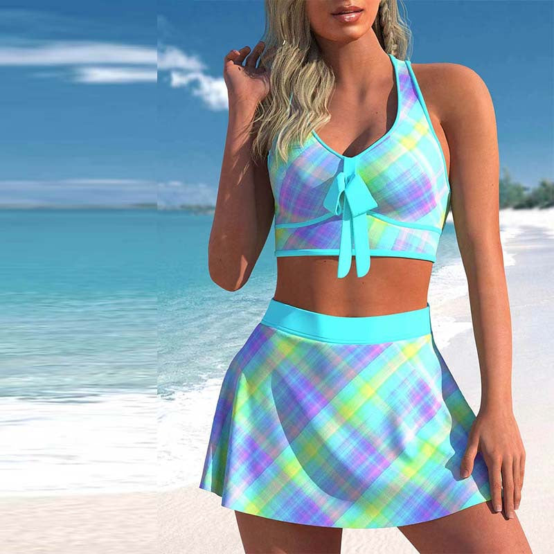 Swimwear Split Jupe Conservatrice Grande Imprimée