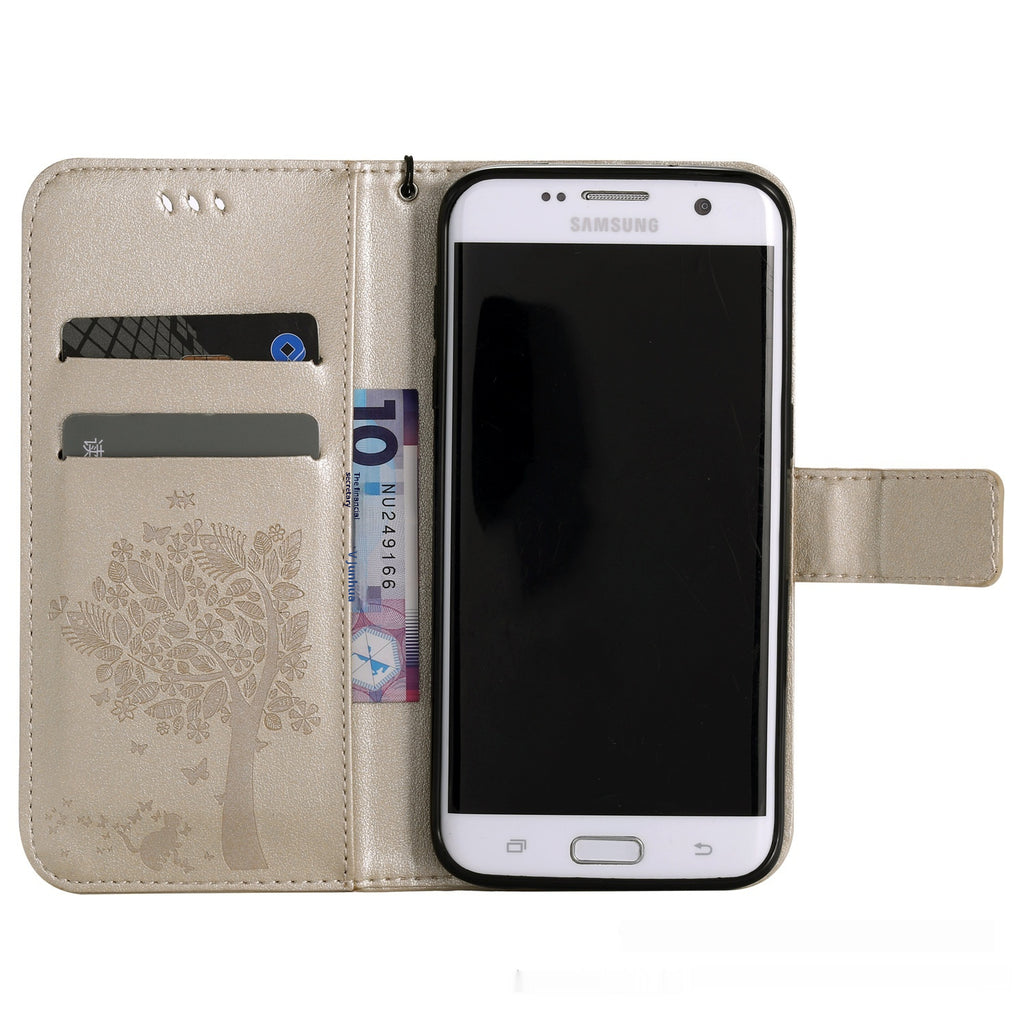 S23 Boite de téléphone mobile pour chat et arbre