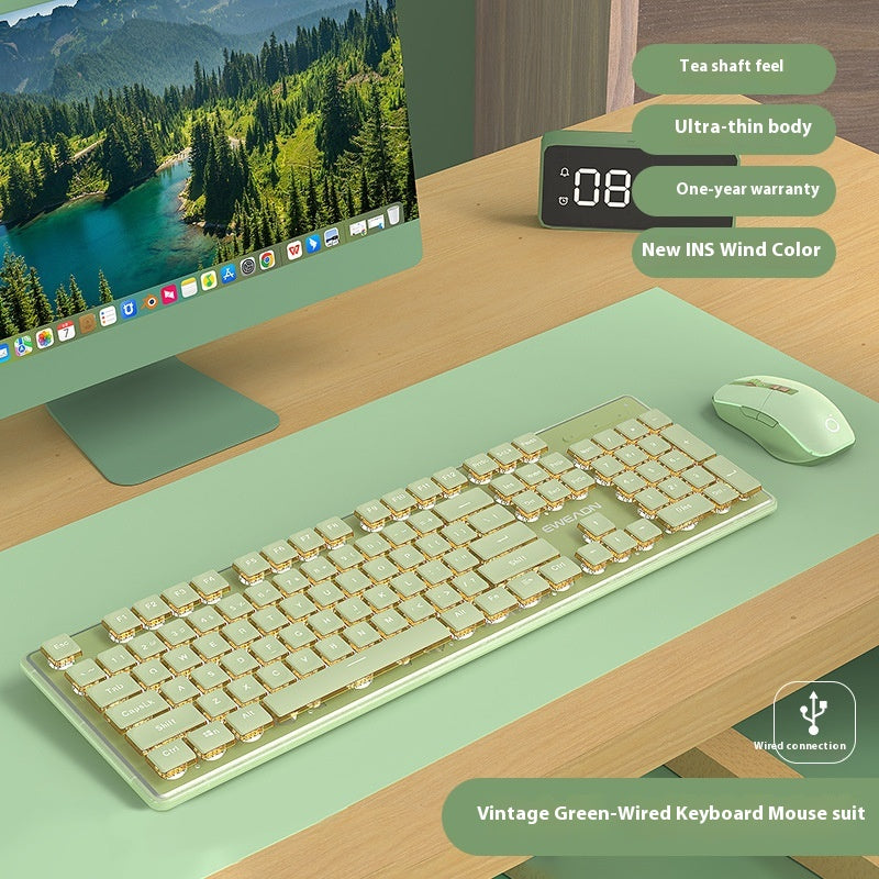 Prewalker V3 Mute filaire Mouse porte-clés costume mécanique Feeling filles Bureau Typing fils