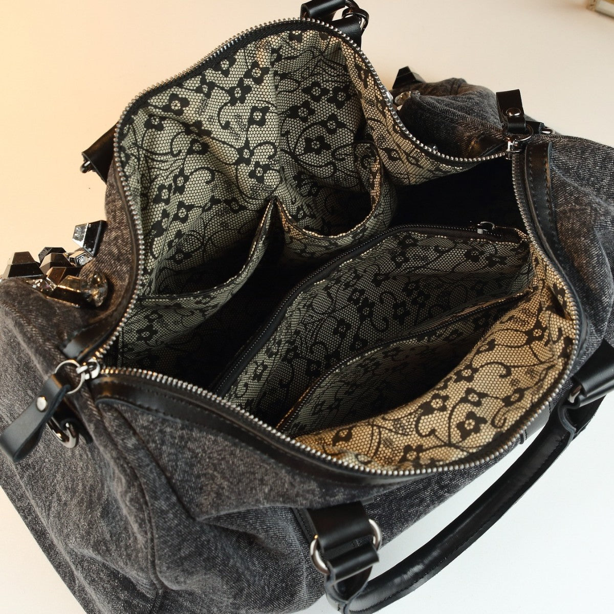 Grand-Capacité Voyage occasionnel Strass Sac à main embelli Sac à dos