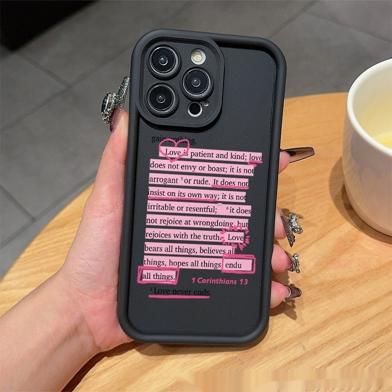 Phone case with an English definition of love