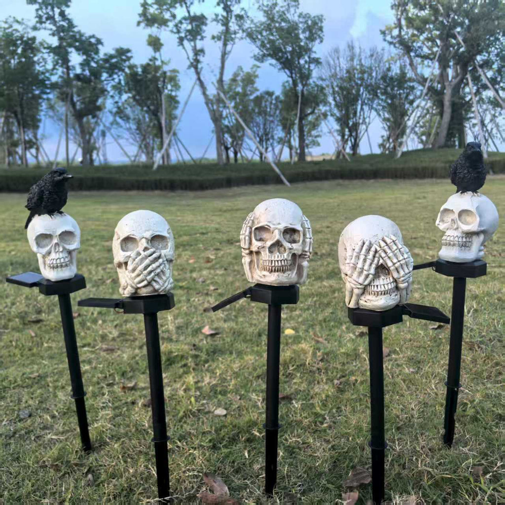 Lanterne en résine pour décors d'Halloween sur le thème du crâne