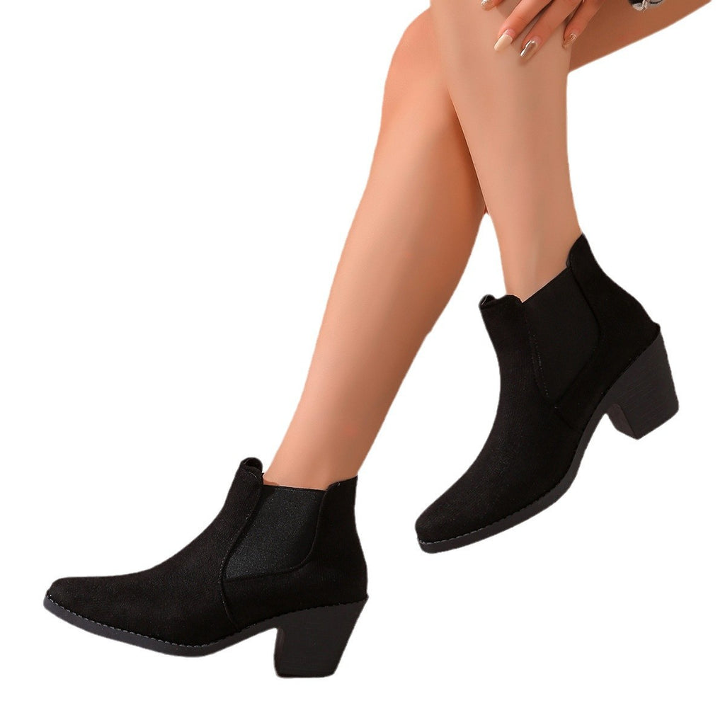 Bottes Ankle automne style britannique pour les femmes mi-longueur