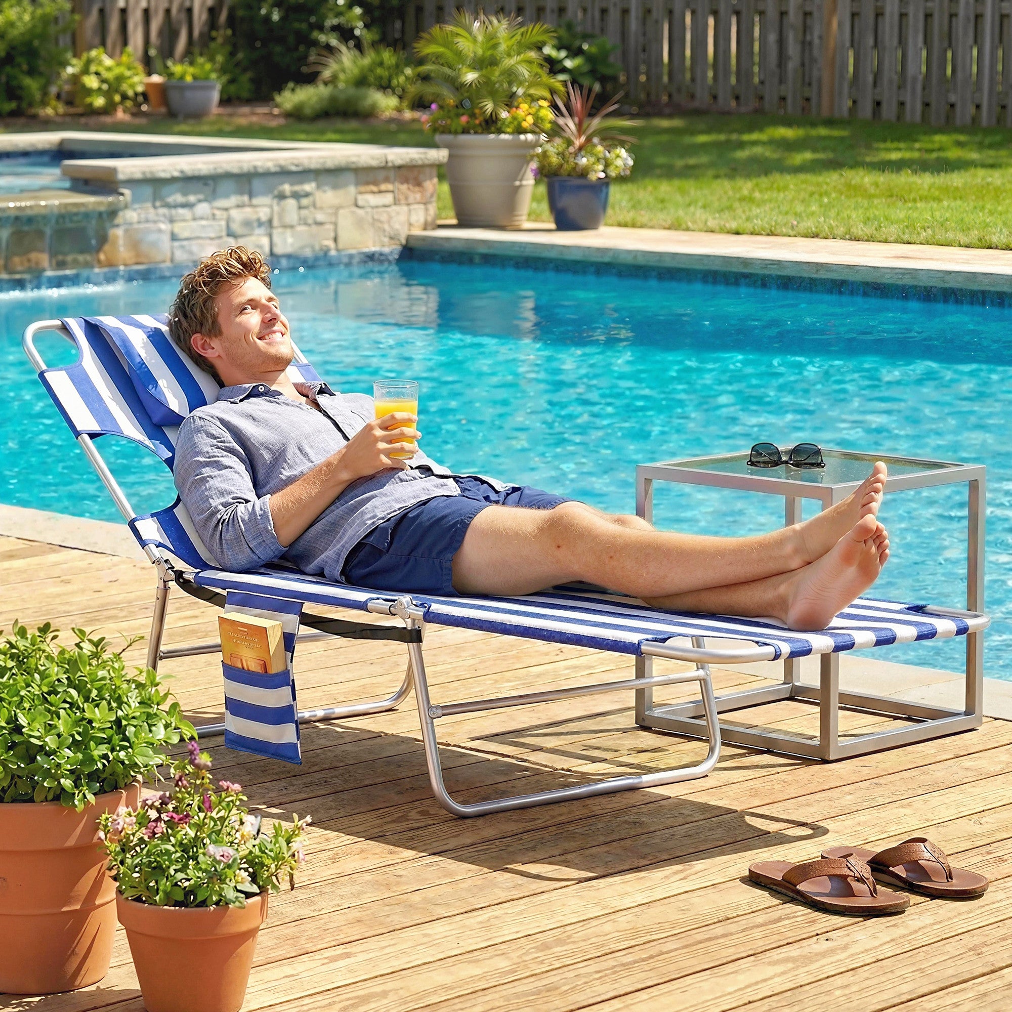 Chaise de tannage avec trou de visage