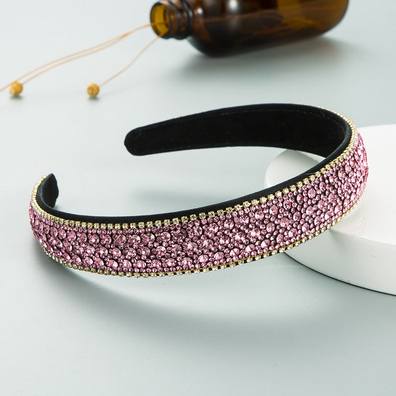 Trendy Colorful Diamant Non-slip Bandeau Femmes Simple