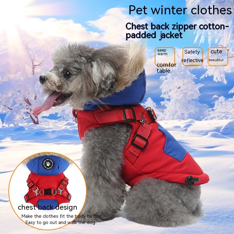 Pet Supplies Dog Breast Collar Hiver Vêtements Coton Coat Chest and Back Traction