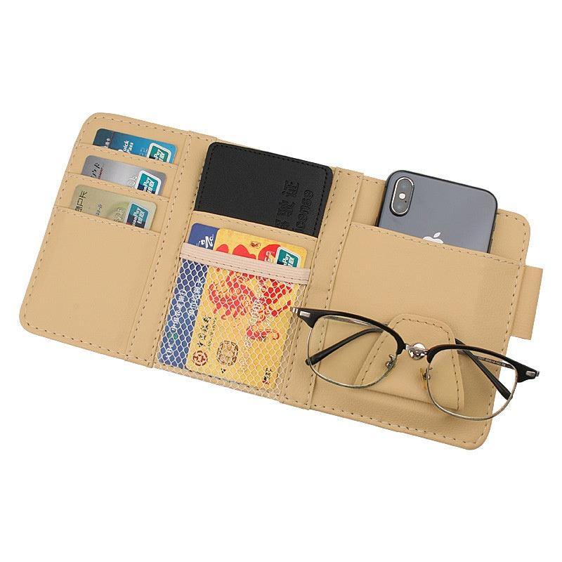 Zippered voiture carte d'affaires et porte-vitres