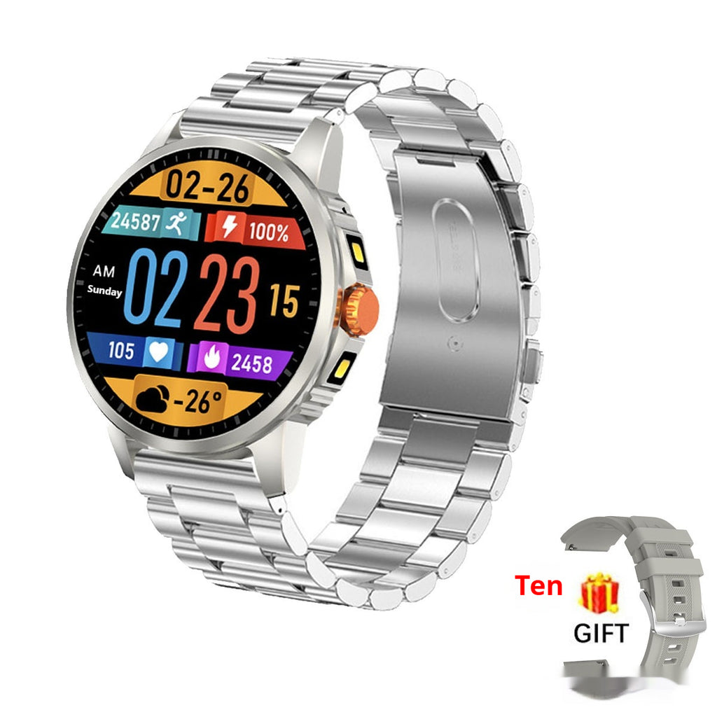 V5 Smartwatch écran rond avec double lampe de poche et Bluetooth