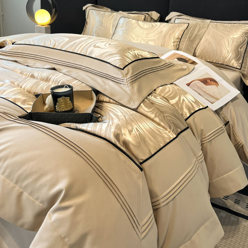 Léger Luxury Lits Jacquard 4 pièces teints au fil