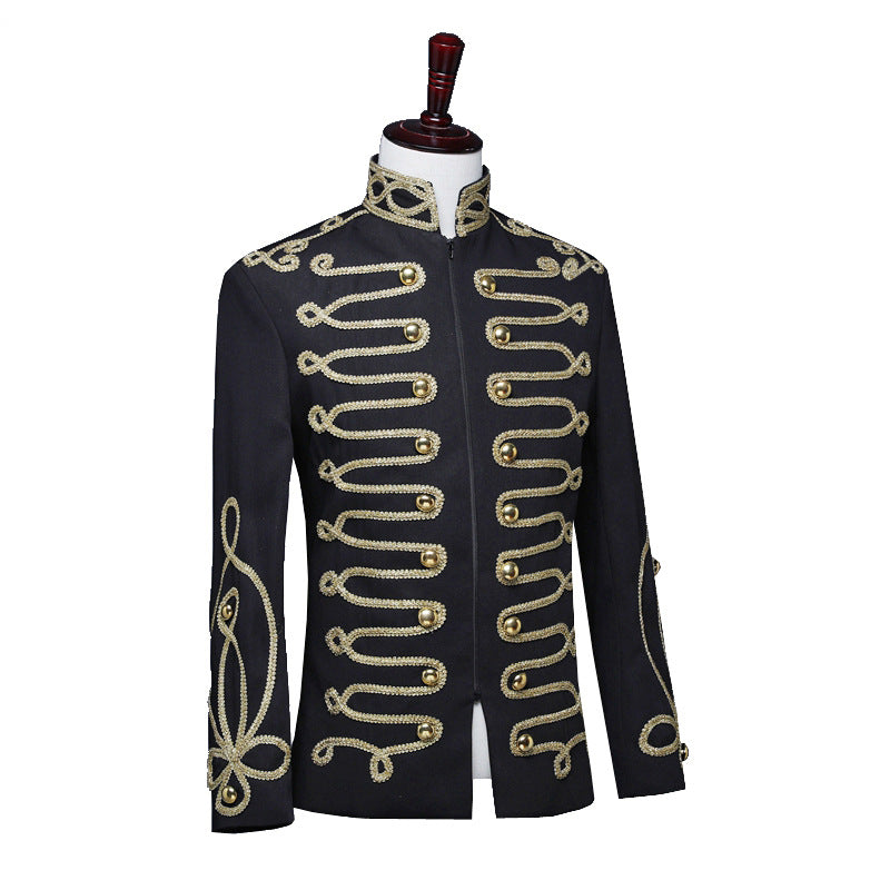 Robe de l'armée de court pour hommes en or noir