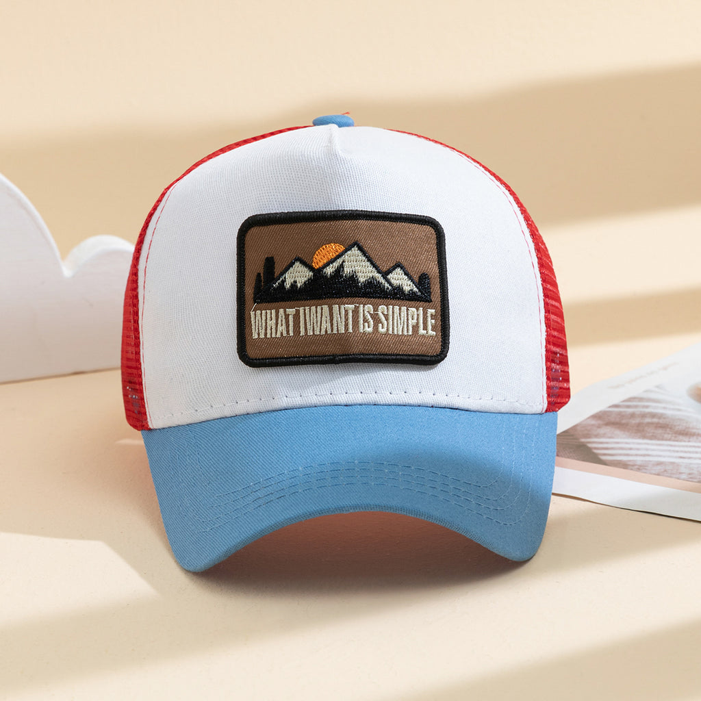 Patchwork homme Sunset Mountain Mesh Casquette de baseball