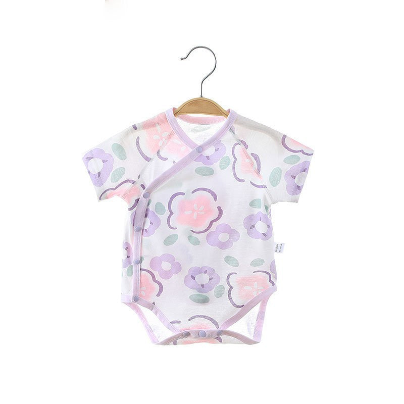 Caricature simple Imprimer Été Bébé Rompers Vêtements filles