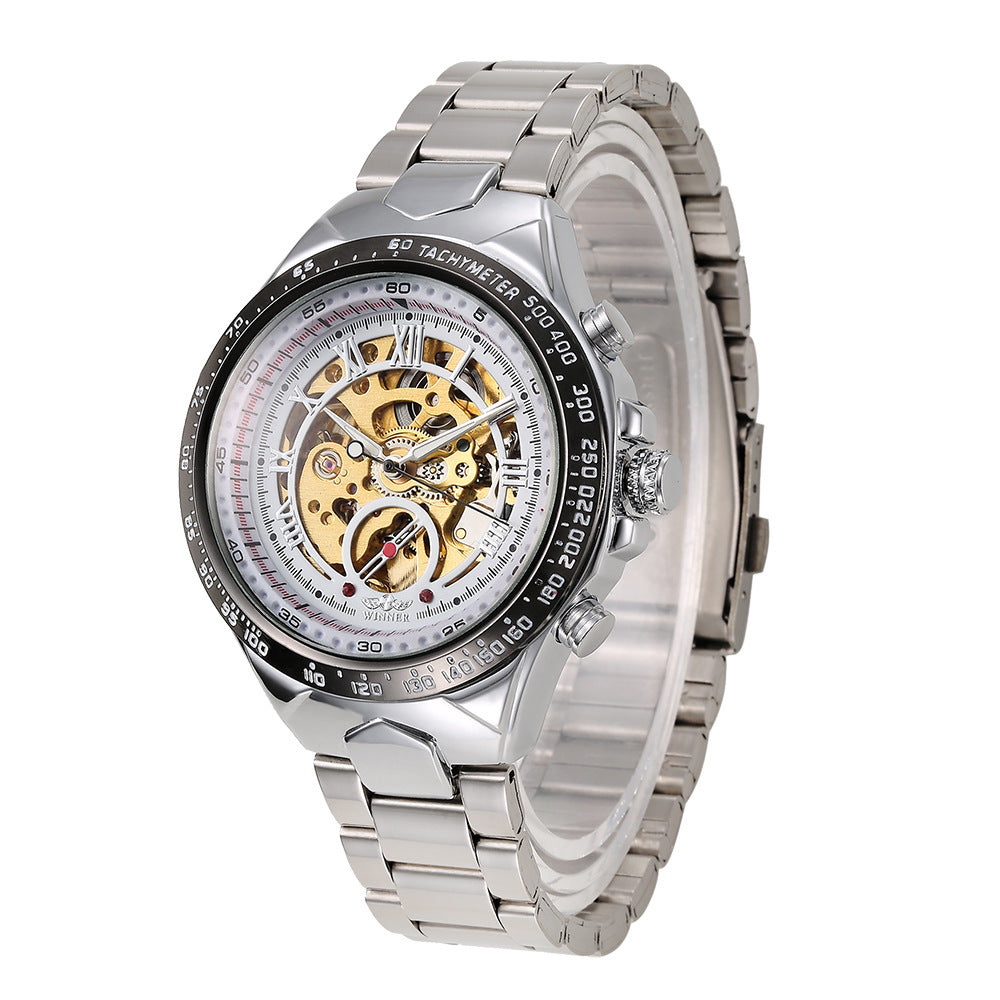 Personnalité homme All-steel Hollow Montre mécanique automatique