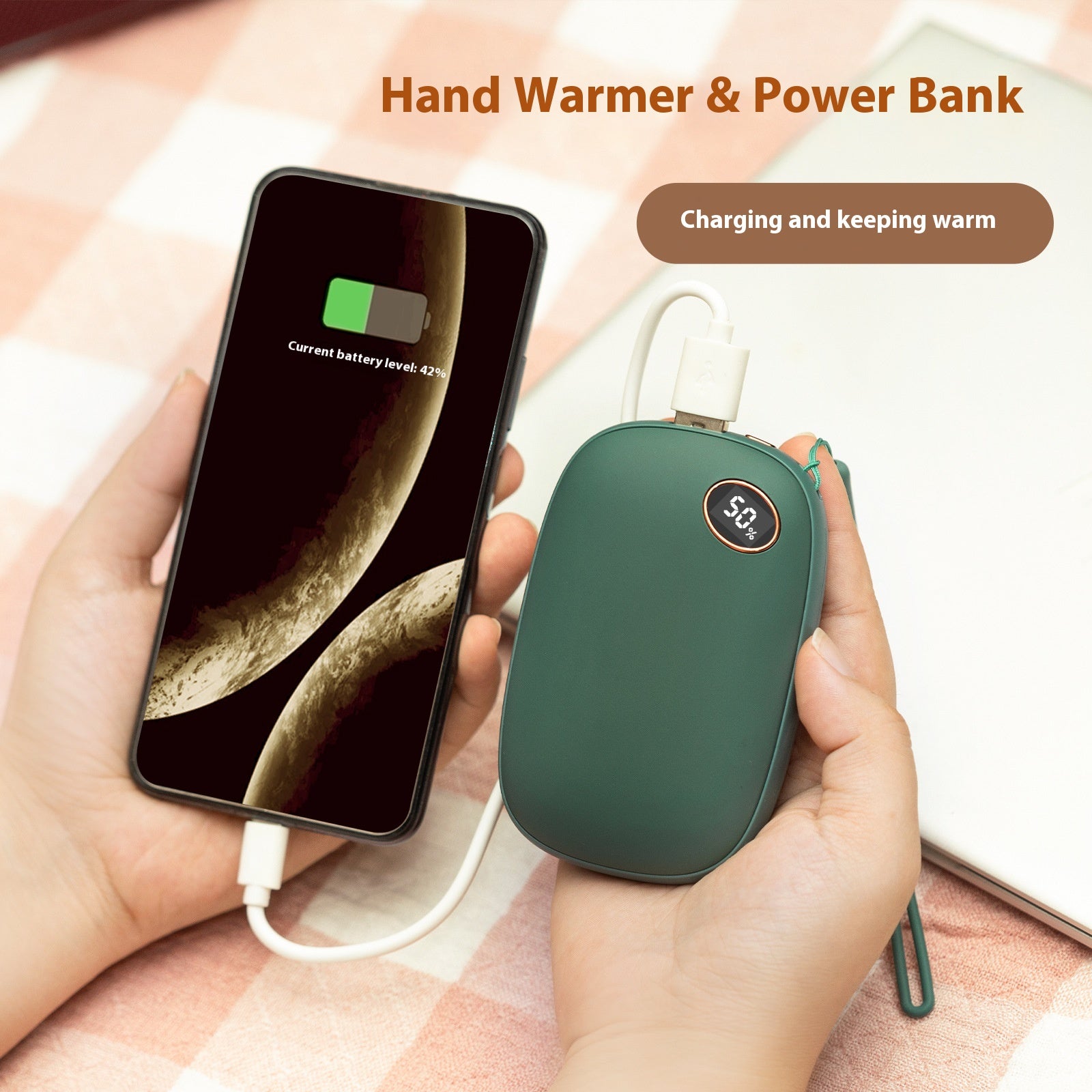 Quick grande capacité Usb Mini chaud à la main charger deux en un