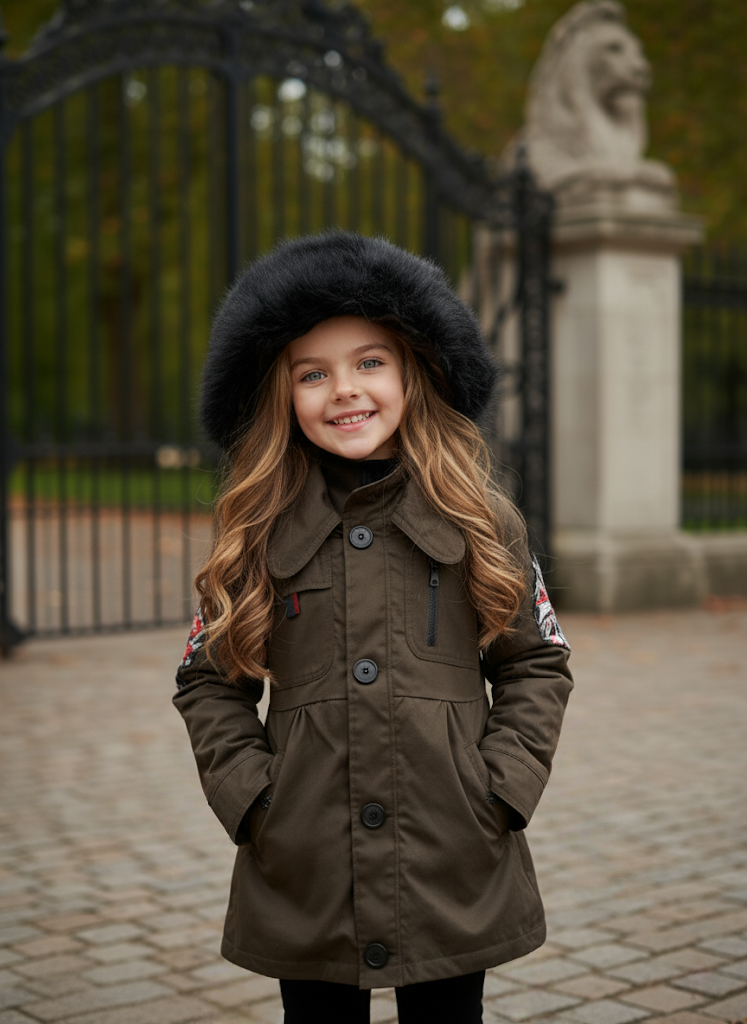Filles Veste d'hiver chaude en manteau de parka à capuche à capuchon 2-7Y