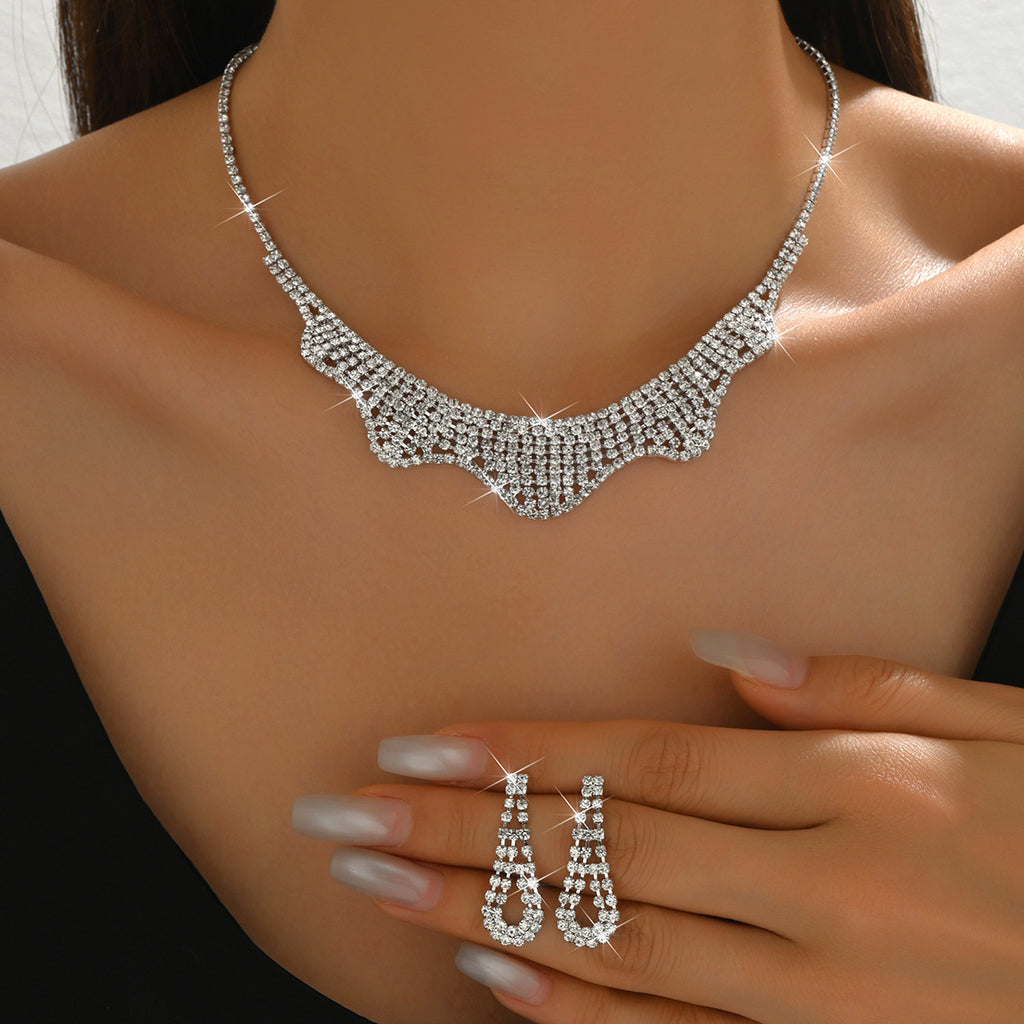 Ensemble de Bijoux en Strass Wavy 2 Pcs
