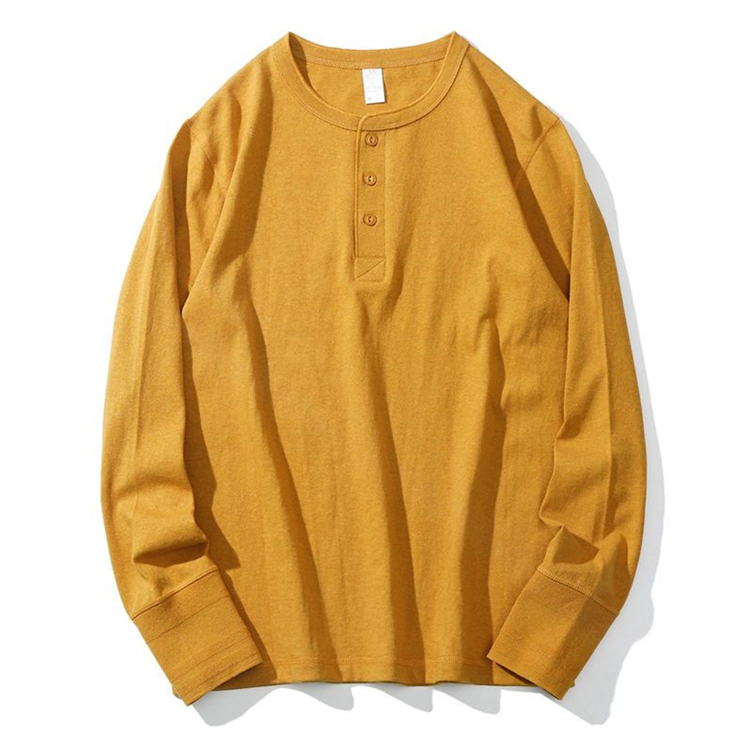 T-shirt American Henry Collar Long Sleeve Homme