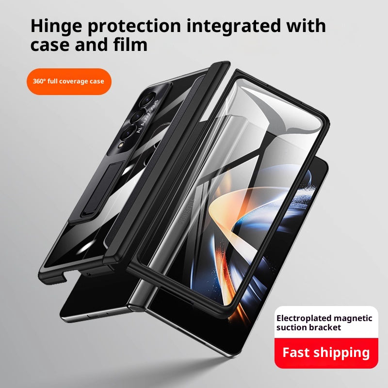 HD Transparent résistant aux éclaboussures avec boîtier de téléphone intégré Bracket Shell Film