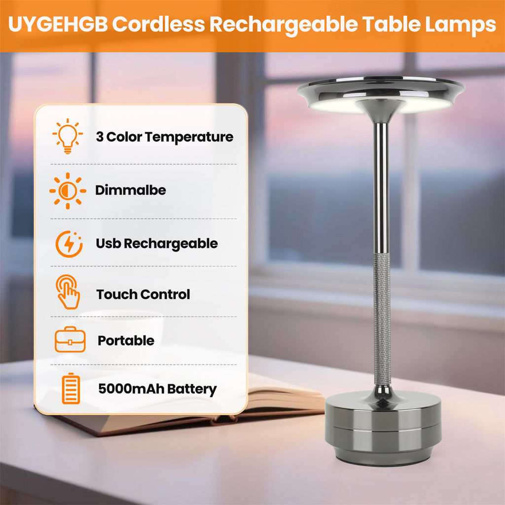 Lampe de table rechargeable sans fil 2pcs