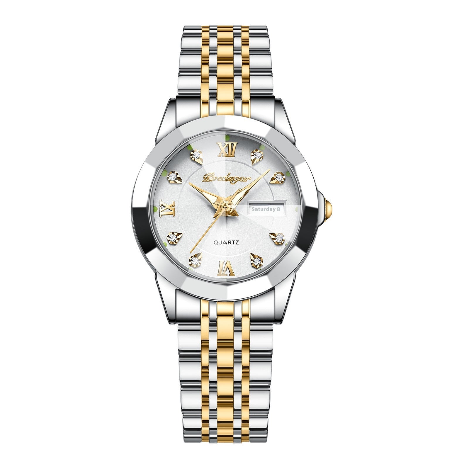 Femmes étanche double calendrier lumineux Wrist Watch