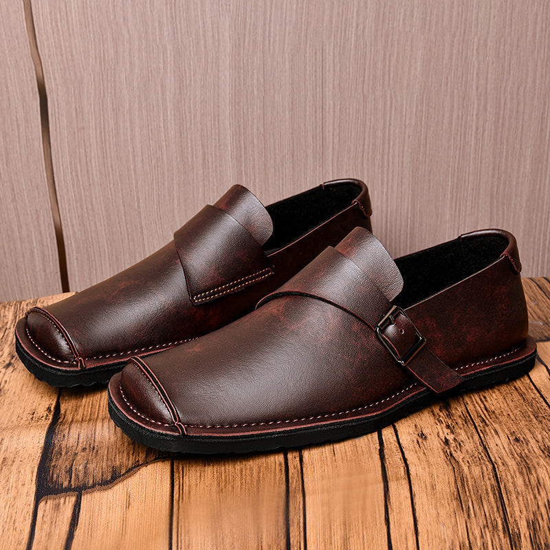 Chaussures casual vintage en cuir style homme