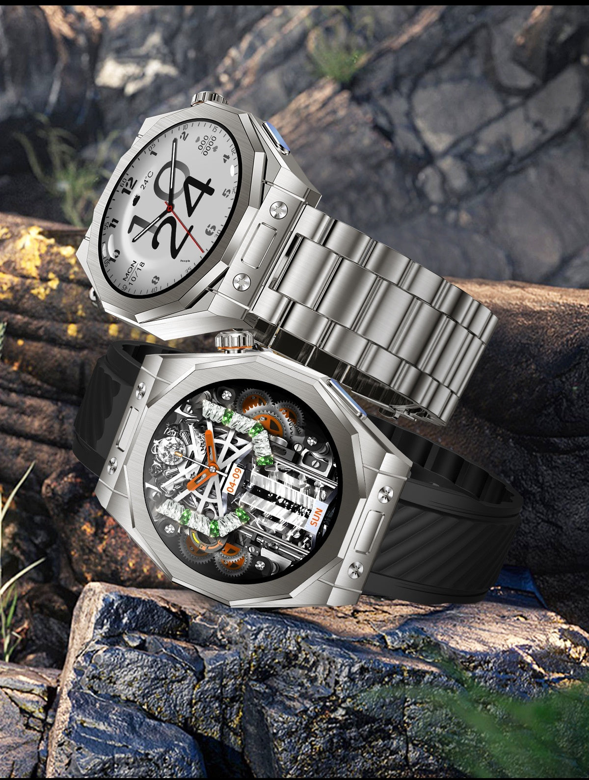 Taux réel de montre intelligente NFC Bracelet de sport de qualité trois bracelets