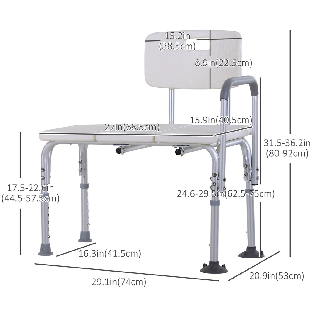 Chaise de transfert en aluminium avec pieds antidérapants