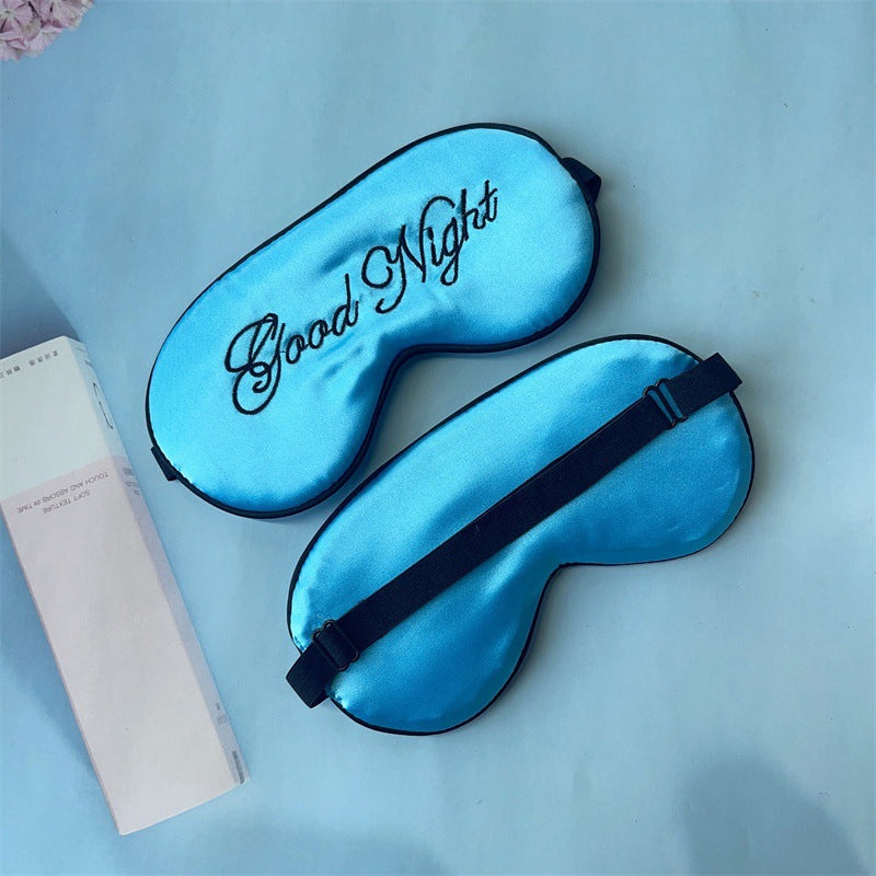 Masque double face en soie noire sans sommeil avec bande élastique