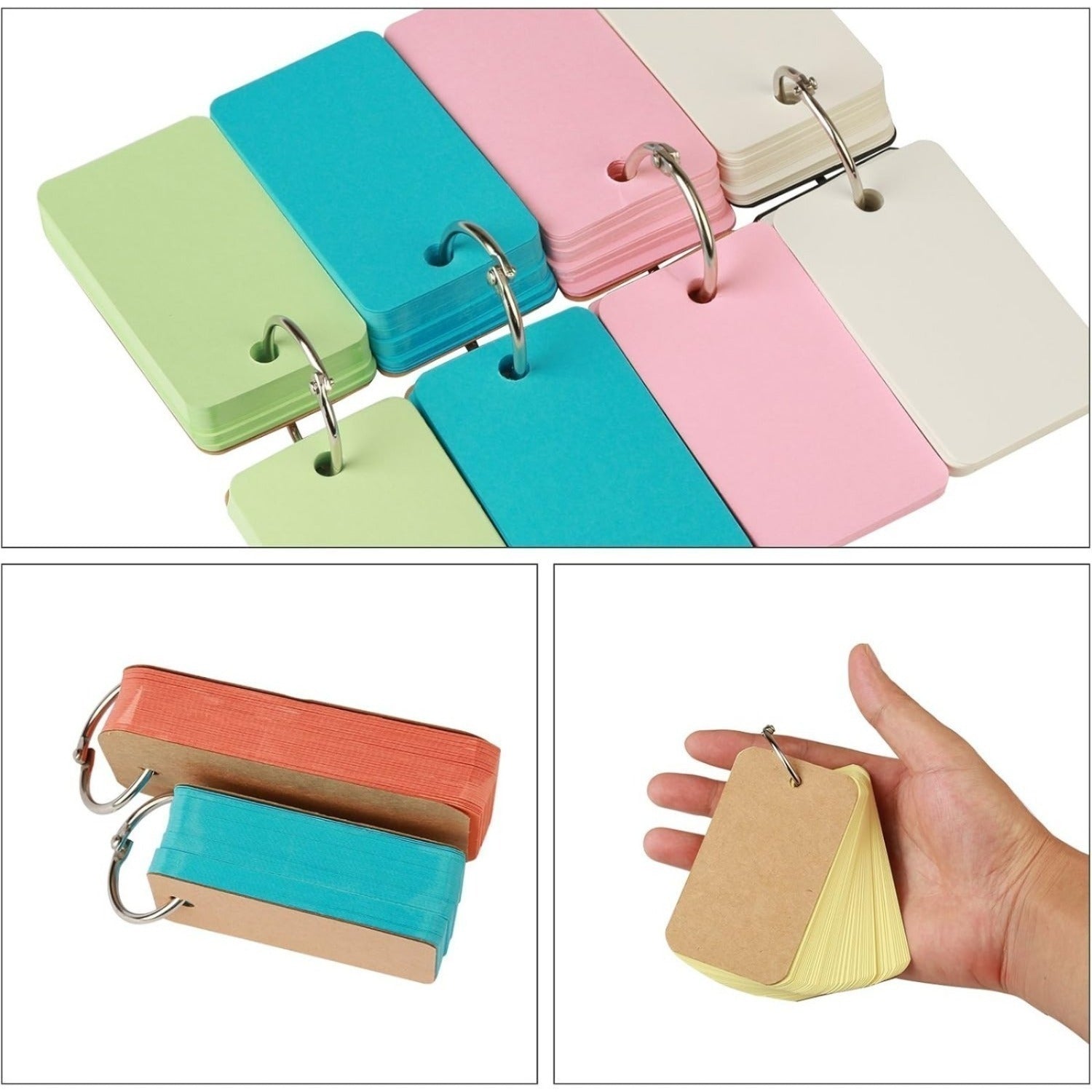 Ensemble de 6 pièces de cartes index avec bague