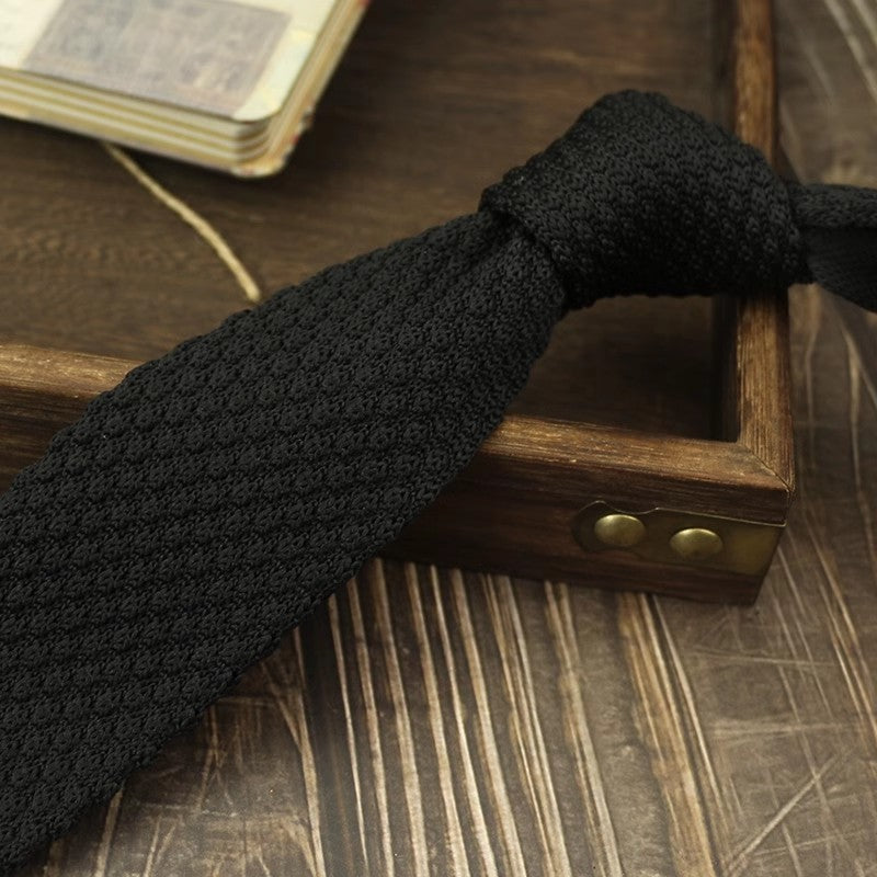 Narrow Woolen College Style Tie tricotée pour les hommes et les femmes
