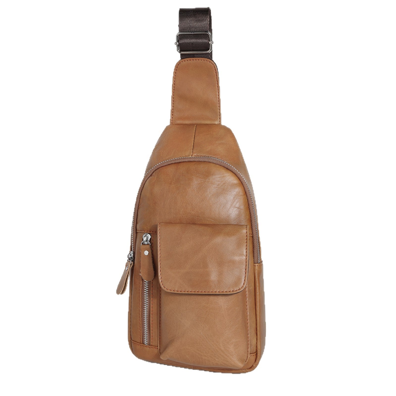 Premier-Layer Cowhide Retro véritable sac de poitrine en cuir