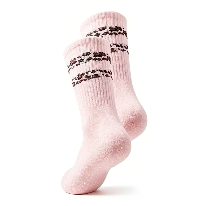 Chaussettes de sol en léopard rayé pour femmes