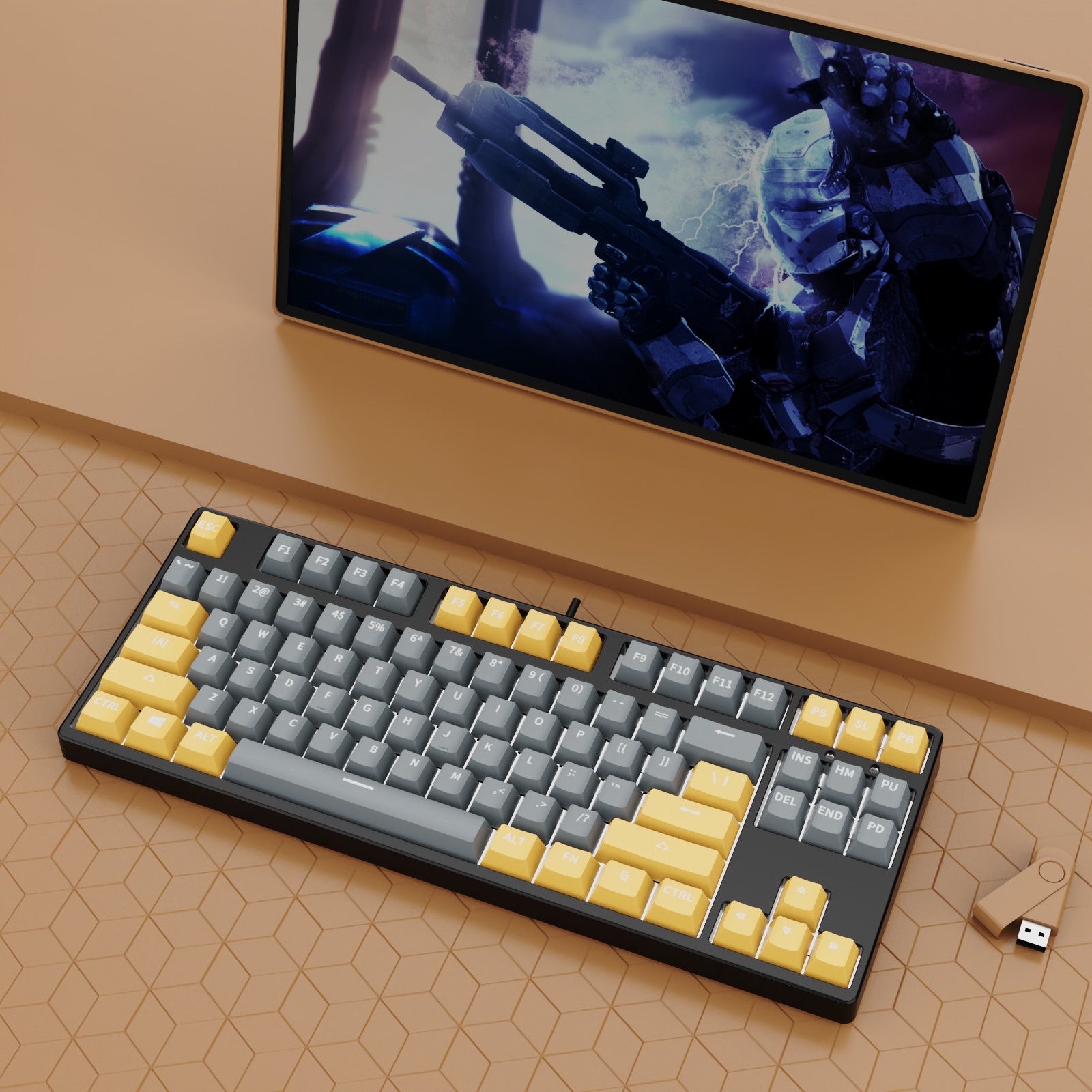 87 Clé filaire prise de jeu deux couleurs clavier mécanique