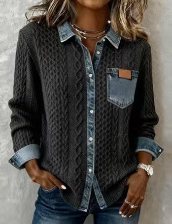 Chemise de Denim de style européen et américain pour femmes