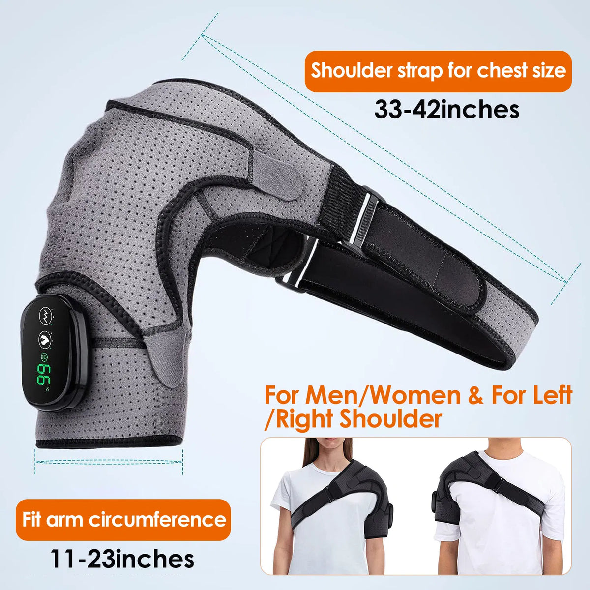 45-75 Massageur d'épaules chauffées Massage de la douleur Massage d'épaules avec 3 niveaux de chauffage 3 Vibra