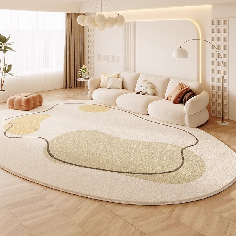 Crème coloré résistant aux taches et facile à maintenir cachemire look Rug